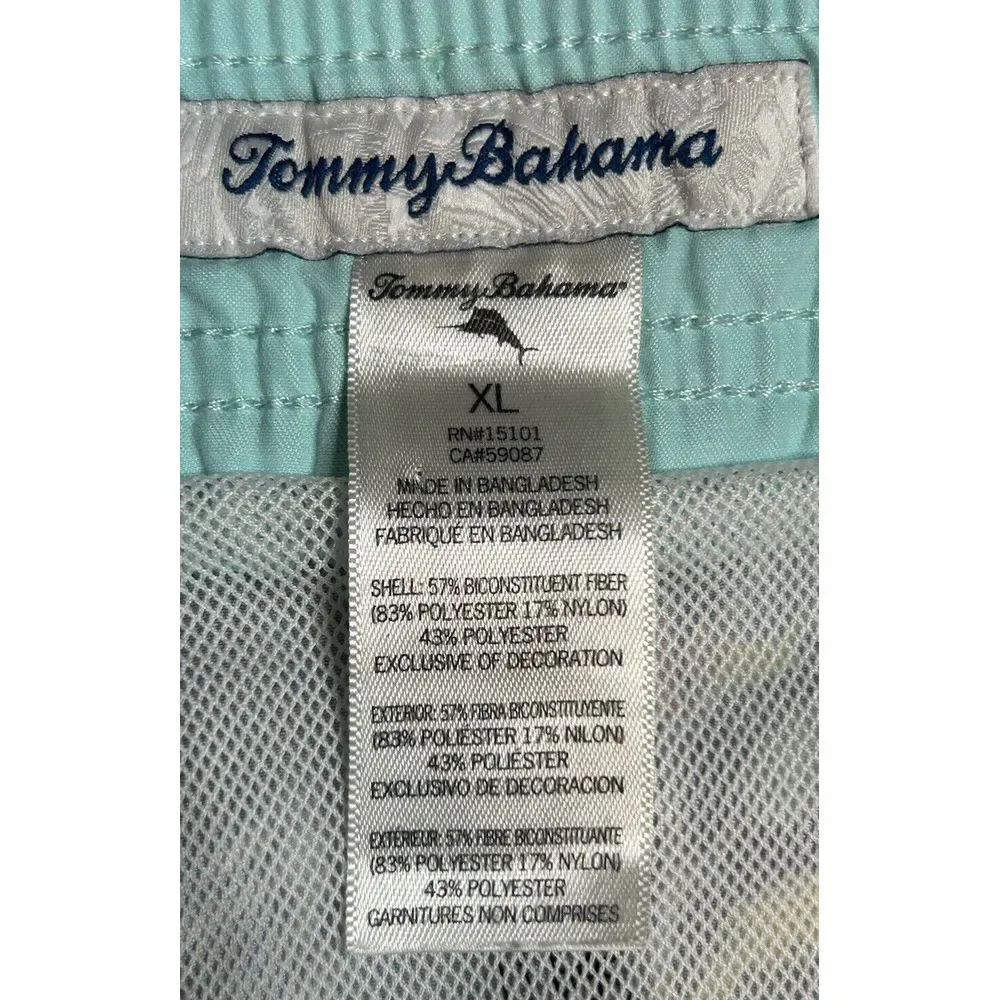 Tommy Bahama Mens XL Relaxed Board Shorts Black‎ Tropical Swim Trunks Inseam 9